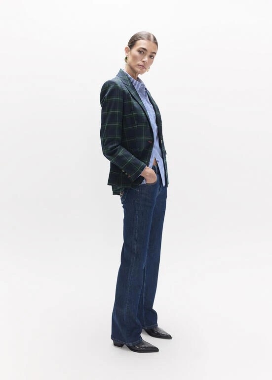Lola Casademunt Checked blazer azul-verde
