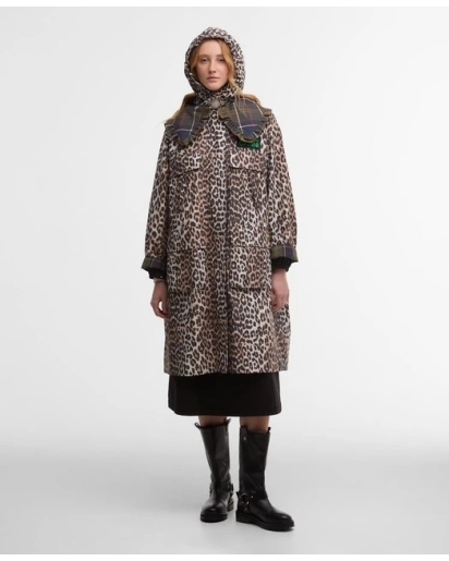 BARBOUR x GANNI Barbour x GANNI leopard waterproof parka jacket