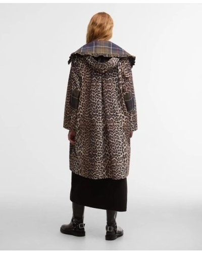 Barbour x GANNI leopard waterproof parka jacket ganni leopard print