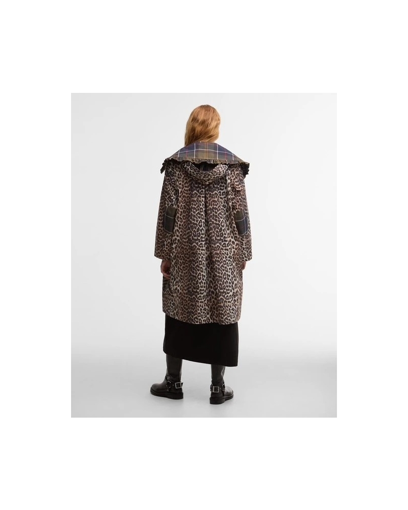 Barbour x GANNI leopard waterproof parka jacket ganni leopard print