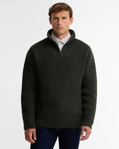 Barbour New Tyne quarter-zip jumper olive-