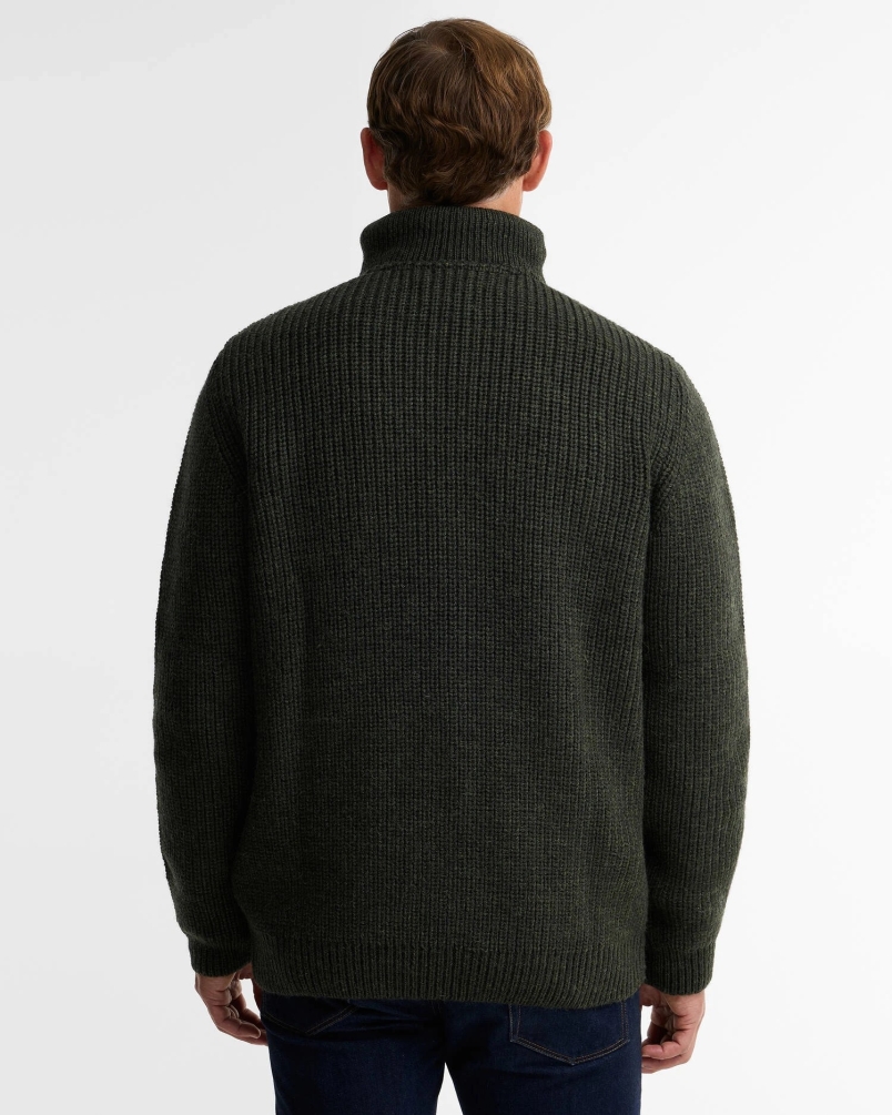 Barbour New Tyne quarter-zip jumper olive-