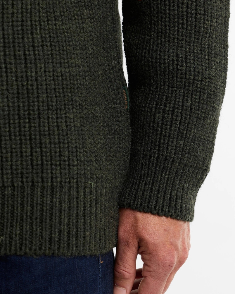Barbour New Tyne quarter-zip jumper olive-
