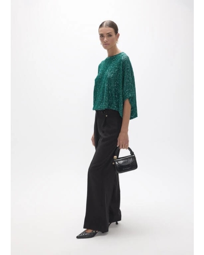 Lola Casademunt Sequin Top petrol