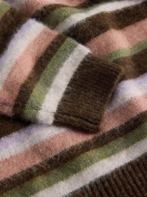 White Stuff Blured stripe jumper brown multi