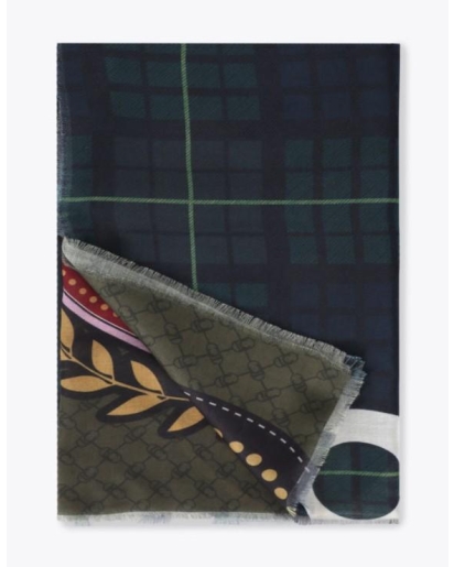 LOLA CASADEMUNT Lola Casademunt Plaid and patch scarf