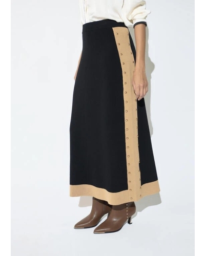 Lola Casademunt Skirt with tound studs negro-marron