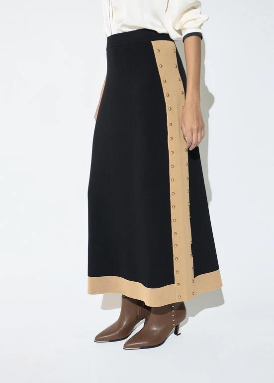 Lola Casademunt Skirt with tound studs negro-marron