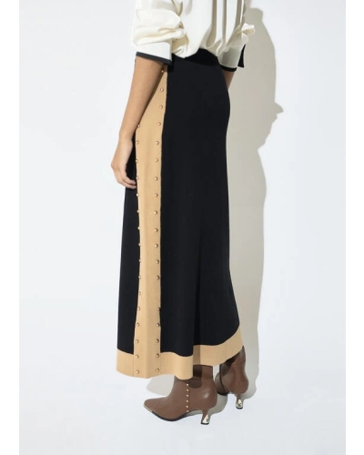 Lola Casademunt Skirt with tound studs negro-marron