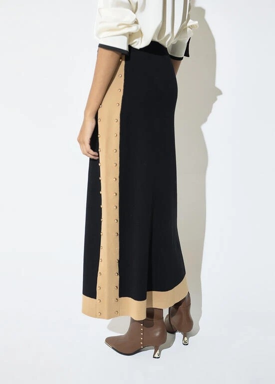 Lola Casademunt Skirt with tound studs negro-marron
