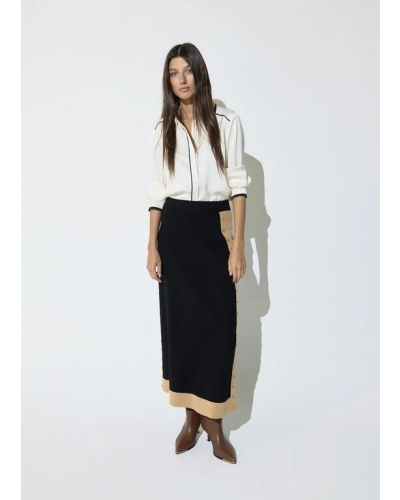 Lola Casademunt Skirt with tound studs negro-marron