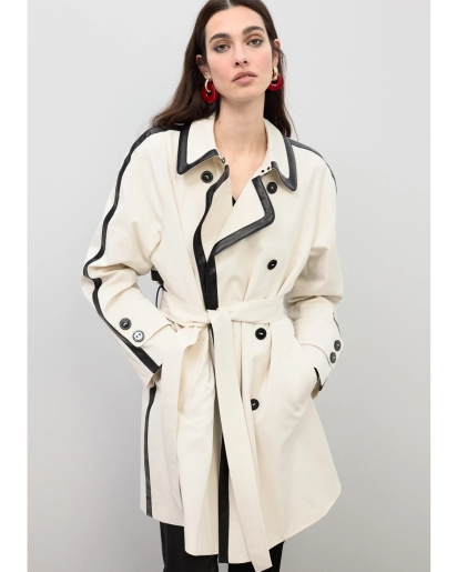 LOLA CASADEMUNT Lola Casademunt faux leather contrast trench