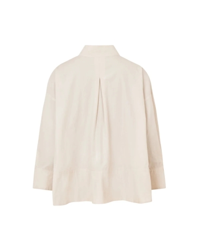 Rabens Saloner Smea Poplin Flared Shirt white