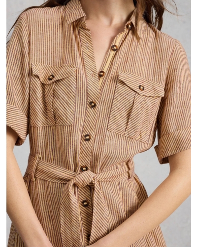 White Stuff Tiff blend shirt dress natural multi nat mlt
