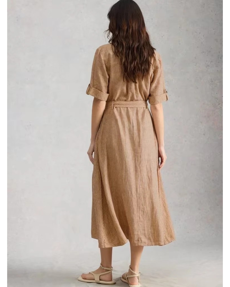 White Stuff Tiff blend shirt dress natural multi nat mlt