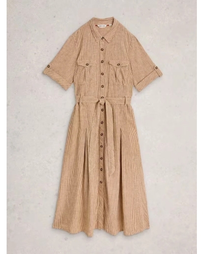 White Stuff Tiff blend shirt dress natural multi nat mlt