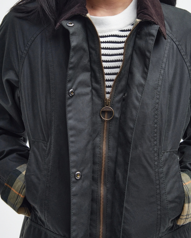 Barbour Beadnell wax jacket sage