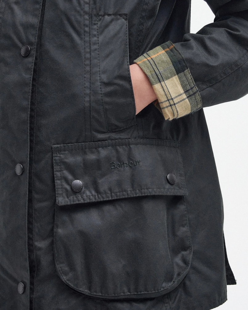 Barbour Beadnell wax jacket sage
