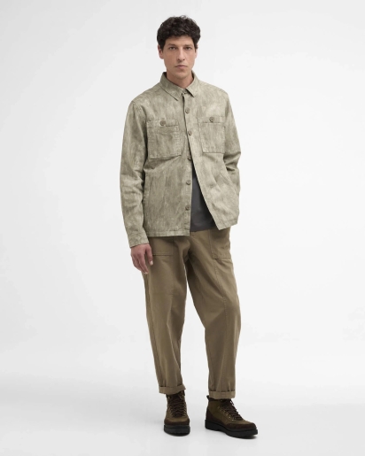 BARBOUR Barbour Ross printed overshirt grey olive