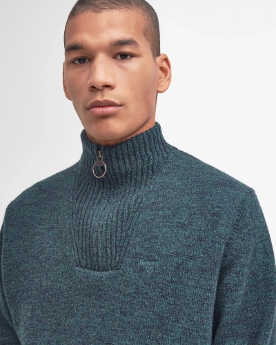 Barbour Essential lambswool half zip jumper lightgrey marly