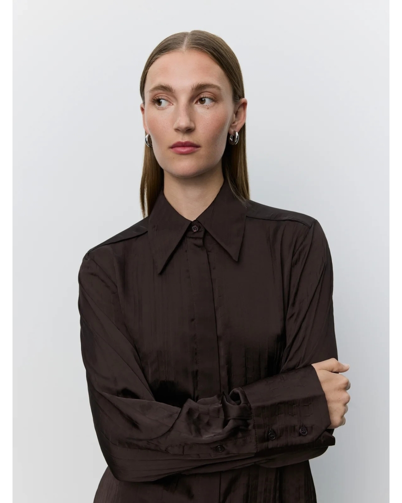 Sofie Schnoor Wilda fitted shirt dark brown
