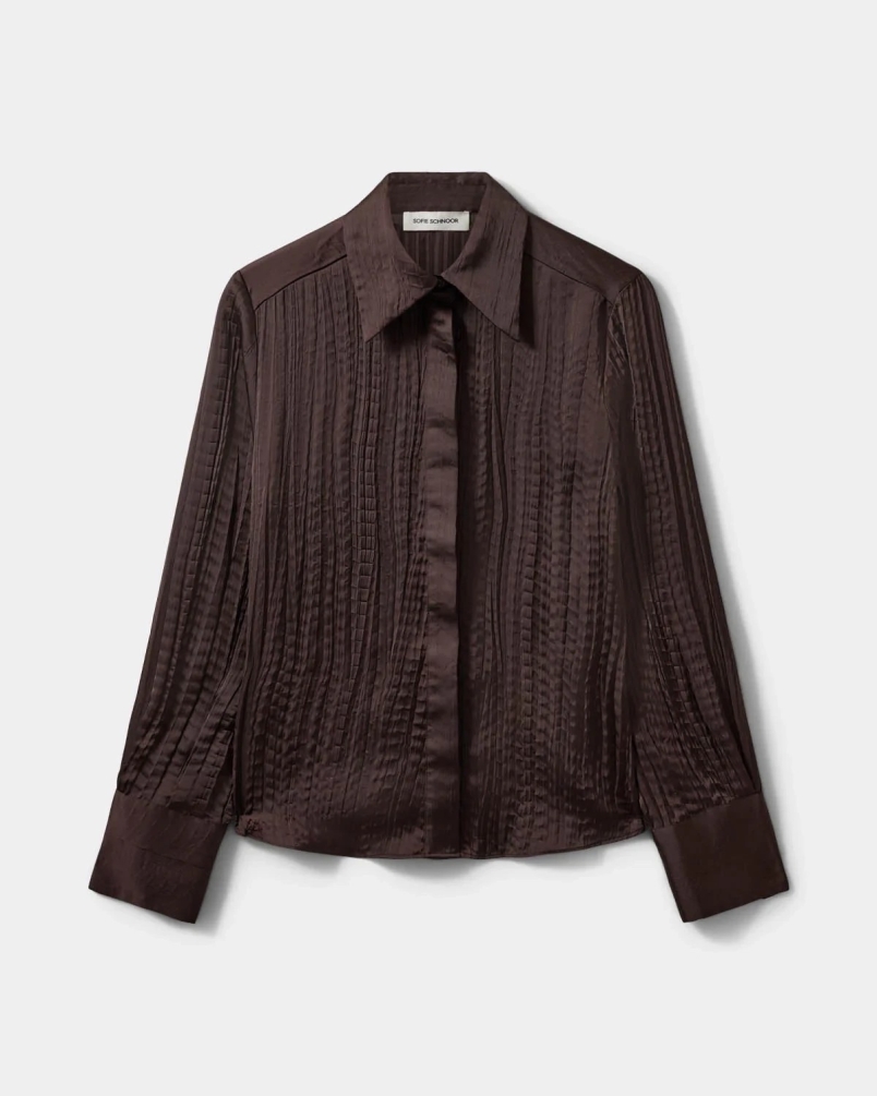 Sofie Schnoor Wilda fitted shirt dark brown