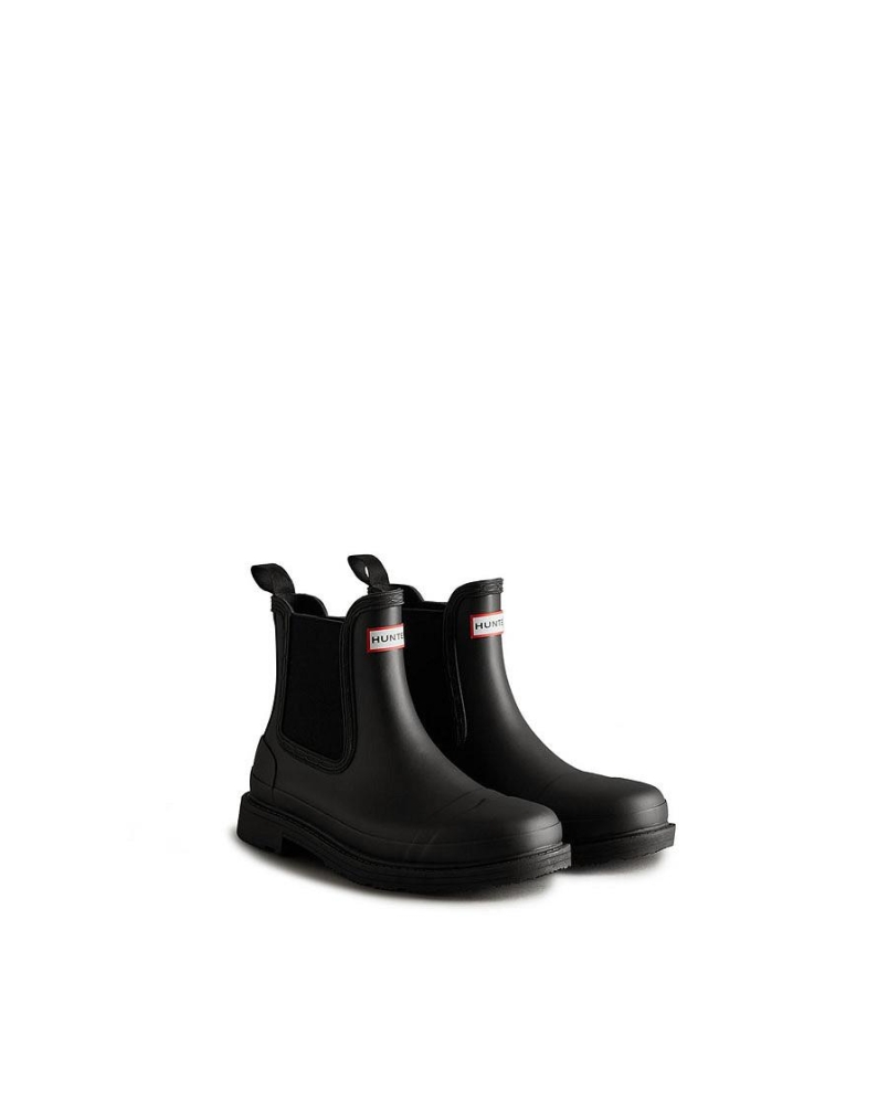 Hunter Women's commando chelsea boots black