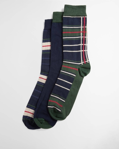 Barbour Tartan socks gift set tn98 evergreen
