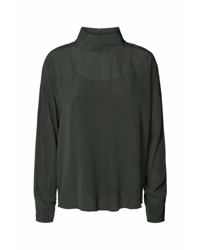 Rabens Saloner drape blouse evia pirate black