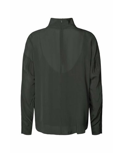 Rabens Saloner drape blouse evia pirate black