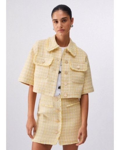 LIU.JO Liu Jo Cropped bouclé jacket yellow