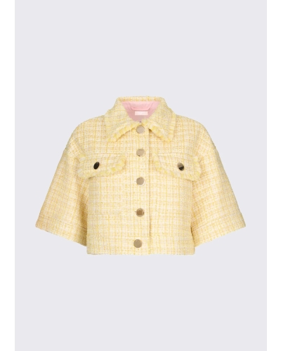 Liu Jo Cropped bouclé jacket yellow yellow