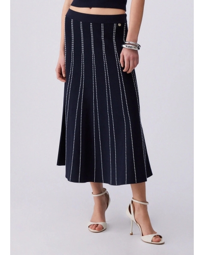 Liu Jo Knit midi skirt night blue night blue