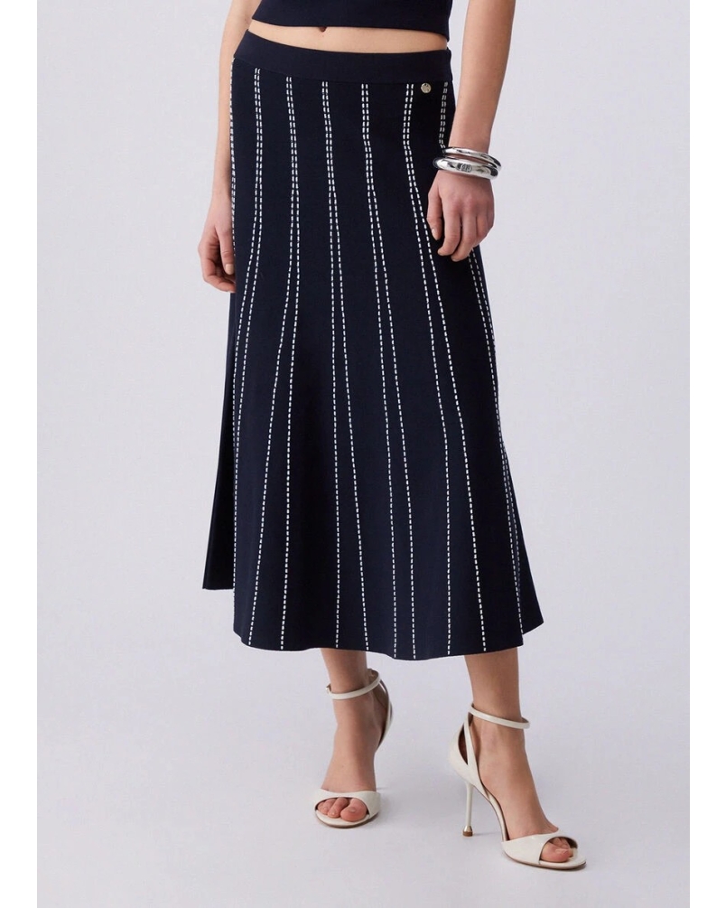 Liu Jo Knit midi skirt night blue night blue