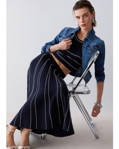 Liu Jo Knit midi skirt night blue night blue