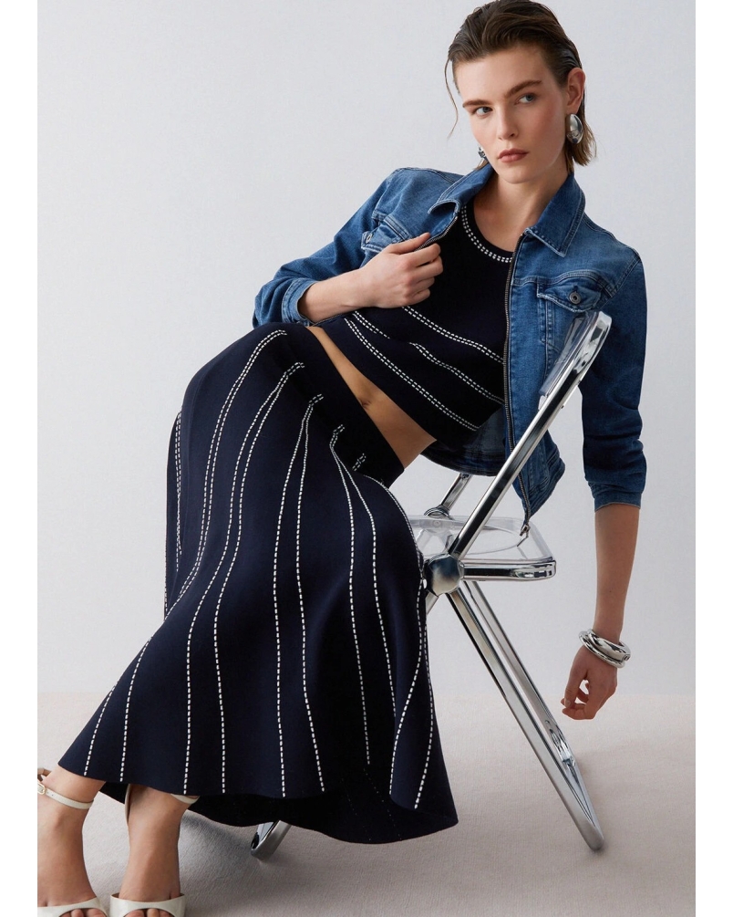 Liu Jo Knit midi skirt night blue night blue