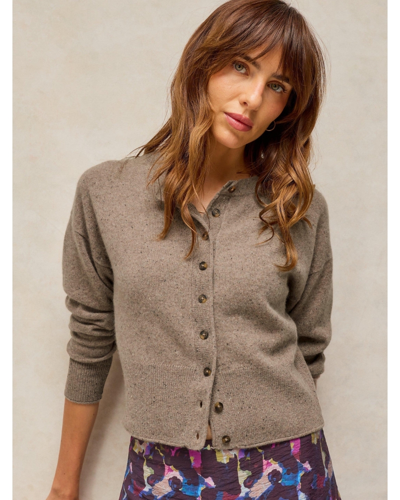 White Stuff Kylie cashmere cardigan lgt nat