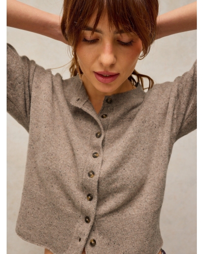 White Stuff Kylie cashmere cardigan lgt nat