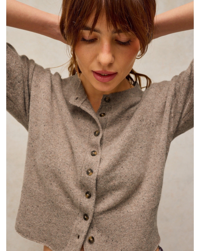 White Stuff Kylie cashmere cardigan lgt nat