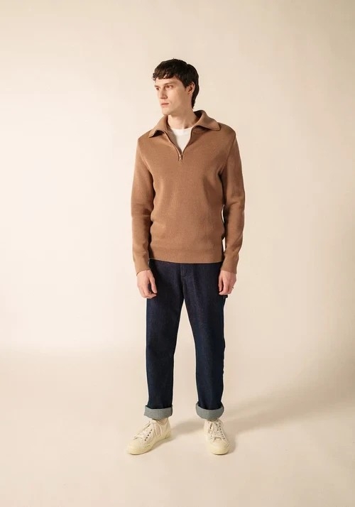Saint James Cotentin Jumper beige fonce