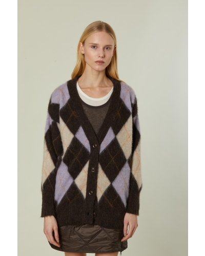 Daniele Fiesoli Harlequin cardigan brown