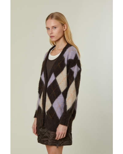 Daniele Fiesoli Harlequin cardigan brown