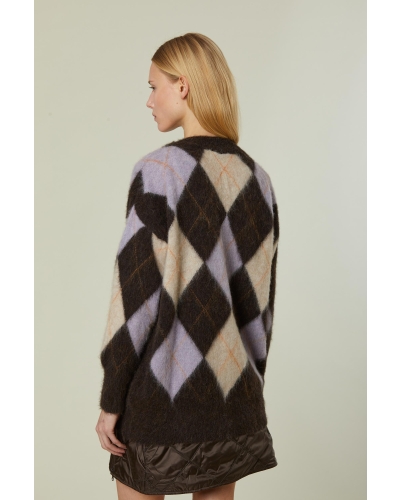 Daniele Fiesoli Harlequin cardigan brown