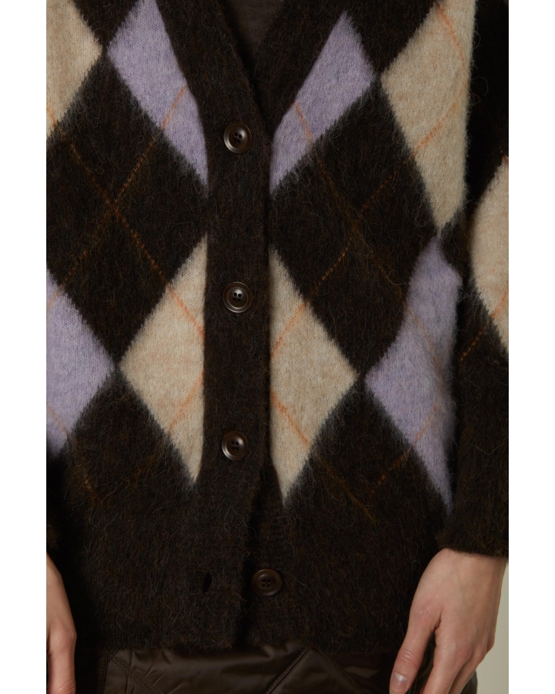 Daniele Fiesoli Harlequin cardigan brown