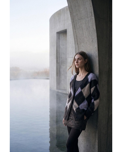 Daniele Fiesoli Harlequin cardigan brown