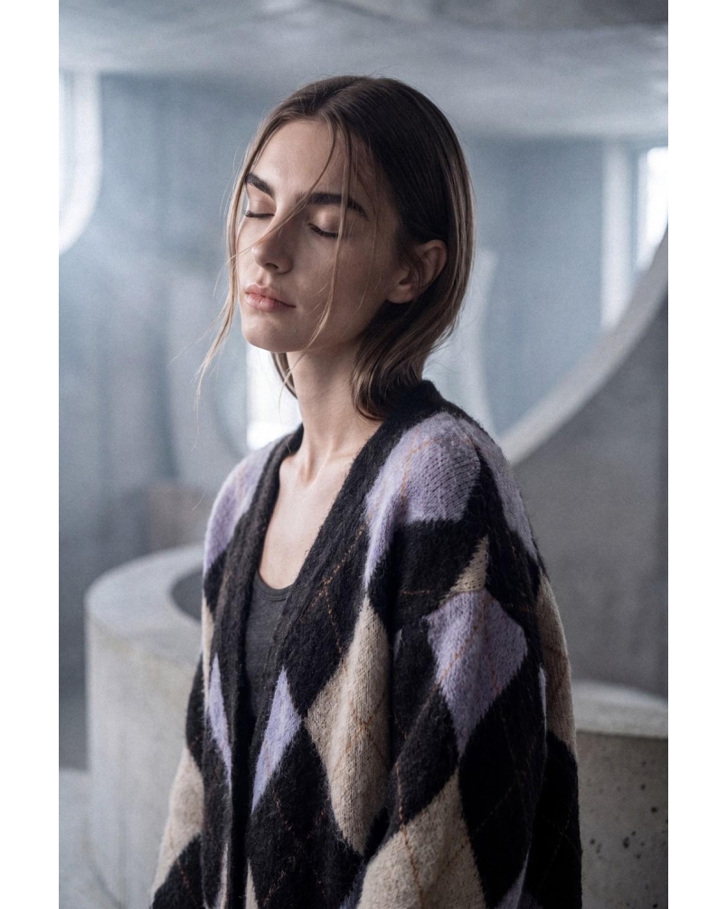 Daniele Fiesoli Harlequin cardigan brown