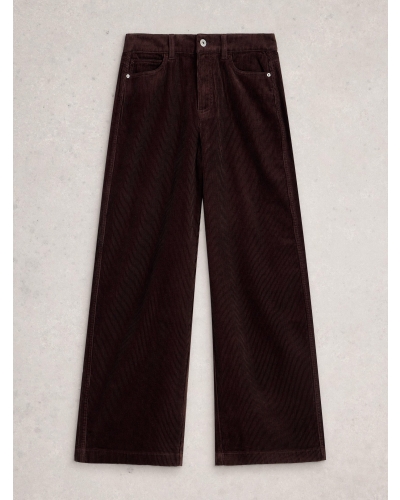 White Stuff Ayla cord wide leg trousers dark brown