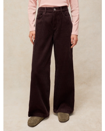 White Stuff Ayla cord wide leg trousers dark brown