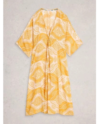 White Stuff Cleo cover up kimono yellow print