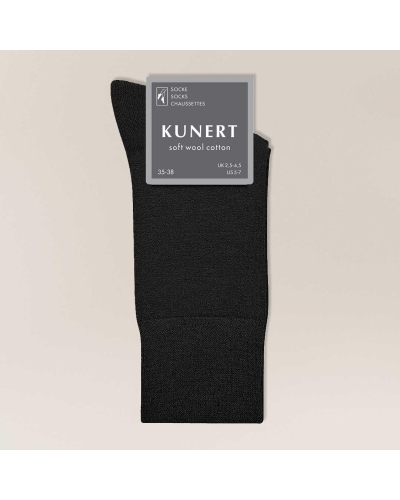 Kunert Soft wool cotton socks black